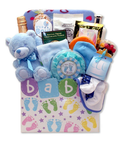 New Baby Celebration Gift Box - Blue - baby bath set -  new baby gift basket - baby gift baskets - baby shower gifts - WhatYouNeedSales