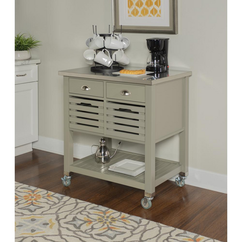 Noelle Grey Kitchen Cart - WhatYouNeedSales