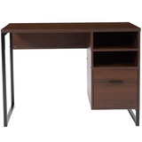 Northbrook Rustic Coffee Wood Grain Finish Computer Desk - Ember Workspace - WhatYouNeedSales