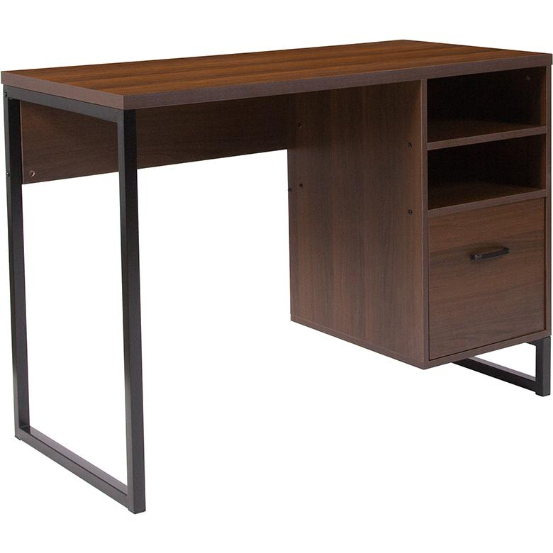 Northbrook Rustic Coffee Wood Grain Finish Computer Desk - Ember Workspace - WhatYouNeedSales