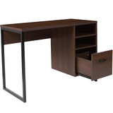 Northbrook Rustic Coffee Wood Grain Finish Computer Desk - Ember Workspace - WhatYouNeedSales