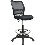 Office Star Air Grid Mesh Back Drafting Chair - Mesh Seat - Mesh Back - 5-star Base - Black - 20" Seat Width x 19.75" Seat Depth - 21.3" Width x 25.5" Depth x 51" Height - WhatYouNeedSales