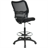 Office Star Air Grid Mesh Back Drafting Chair - Mesh Seat - Mesh Back - 5-star Base - Black - 20" Seat Width x 19.75" Seat Depth - 21.3" Width x 25.5" Depth x 51" Height - WhatYouNeedSales