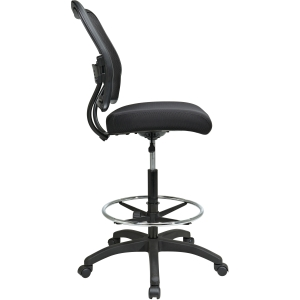 Office Star Air Grid Mesh Back Drafting Chair - Mesh Seat - Mesh Back - 5-star Base - Black - 20" Seat Width x 19.75" Seat Depth - 21.3" Width x 25.5" Depth x 51" Height - WhatYouNeedSales