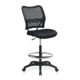 Office Star Air Grid Mesh Back Drafting Chair - Mesh Seat - Mesh Back - 5-star Base - Black - 20" Seat Width x 19.75" Seat Depth - 21.3" Width x 25.5" Depth x 51" Height - WhatYouNeedSales