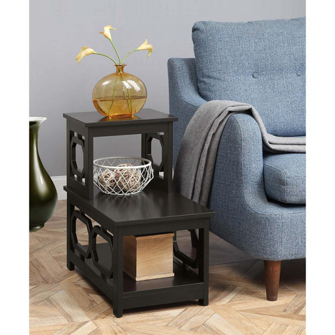 Omega 2 Step Chairside End Table - Contemporary Style