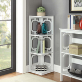 Omega 3 Tier Corner Bookcase, White - WhatYouNeedSales