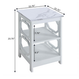 Omega End Table with Shelves - Contemporary Design Multiple