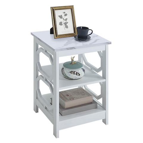 Omega End Table with Shelves - Contemporary Design Multiple