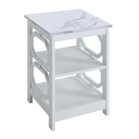 Omega End Table with Shelves - Contemporary Design Multiple