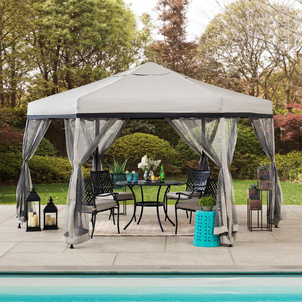 Outdoor Portable Hexagon Steel Frame Soft Top Pop Up Gazebo