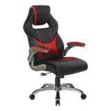 Oversite Gaming Chair in Faux Leather with Red Accents, OVR25-RD - WhatYouNeedSales