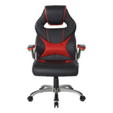 Oversite Gaming Chair in Faux Leather with Red Accents, OVR25-RD - WhatYouNeedSales