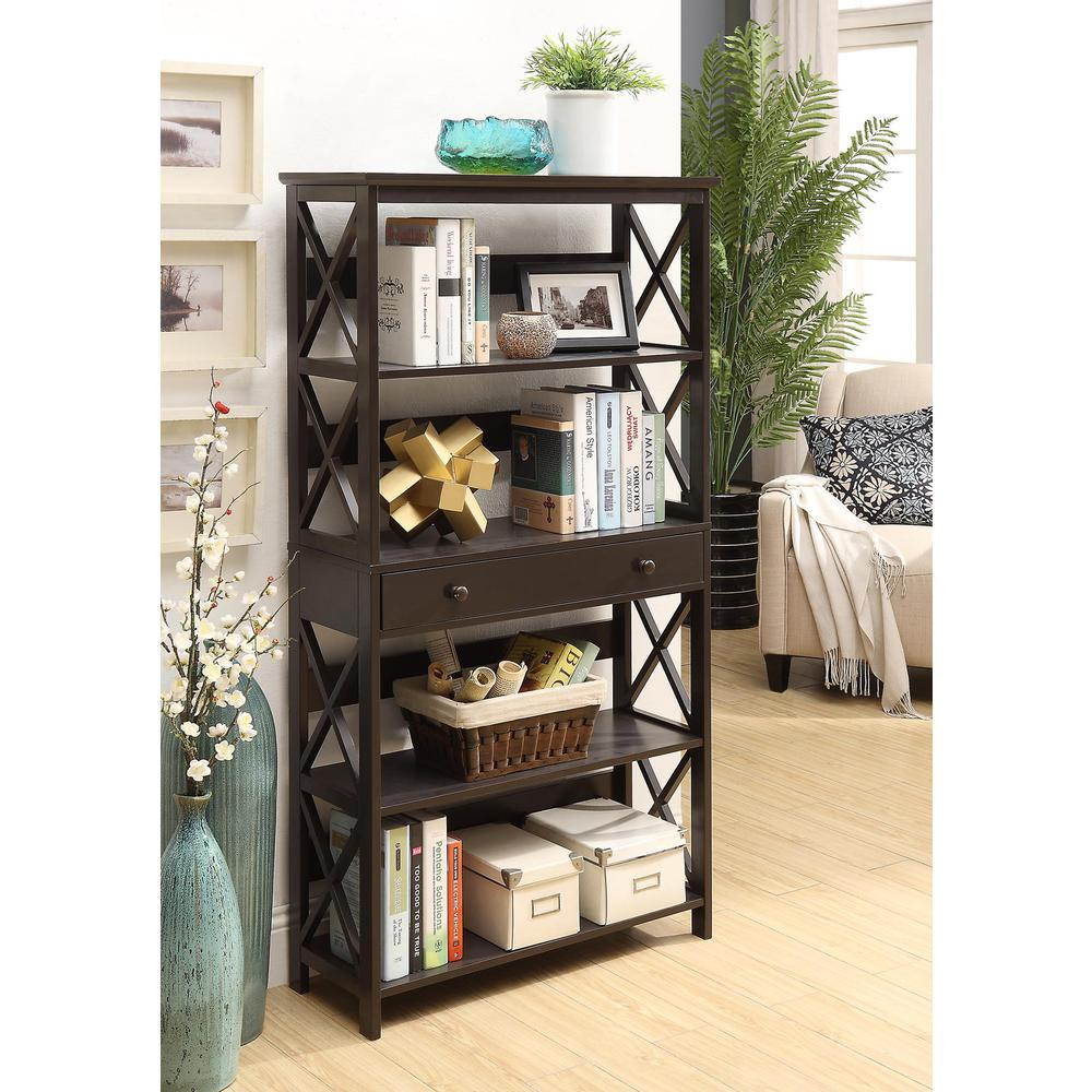 Oxford 5 Tier Bookcase with Drawer - WhatYouNeedSales