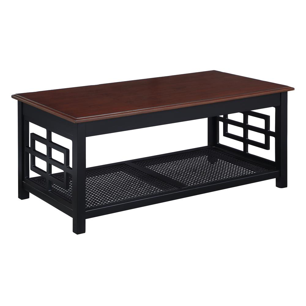 Oxford Coffee Table, Black Frame / Cherry Top - WhatYouNeedSales