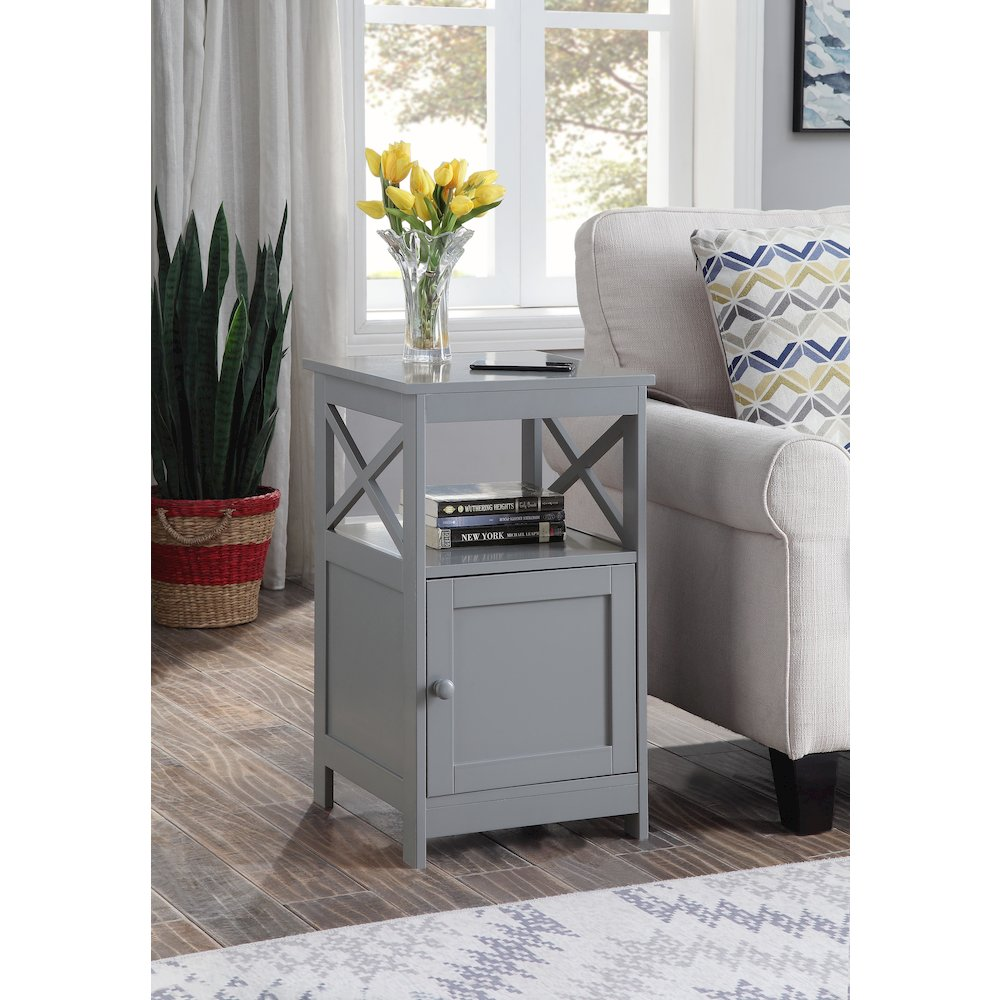 Oxford End Table with Cabinet - Contemporary Storage