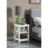 Oxford End Table with Shelves Ivory | Coastal