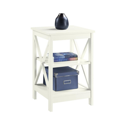 Oxford End Table with Shelves Ivory | Coastal