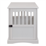 Pet Crate End Table-White | Cozy and Stylish Dog Crate