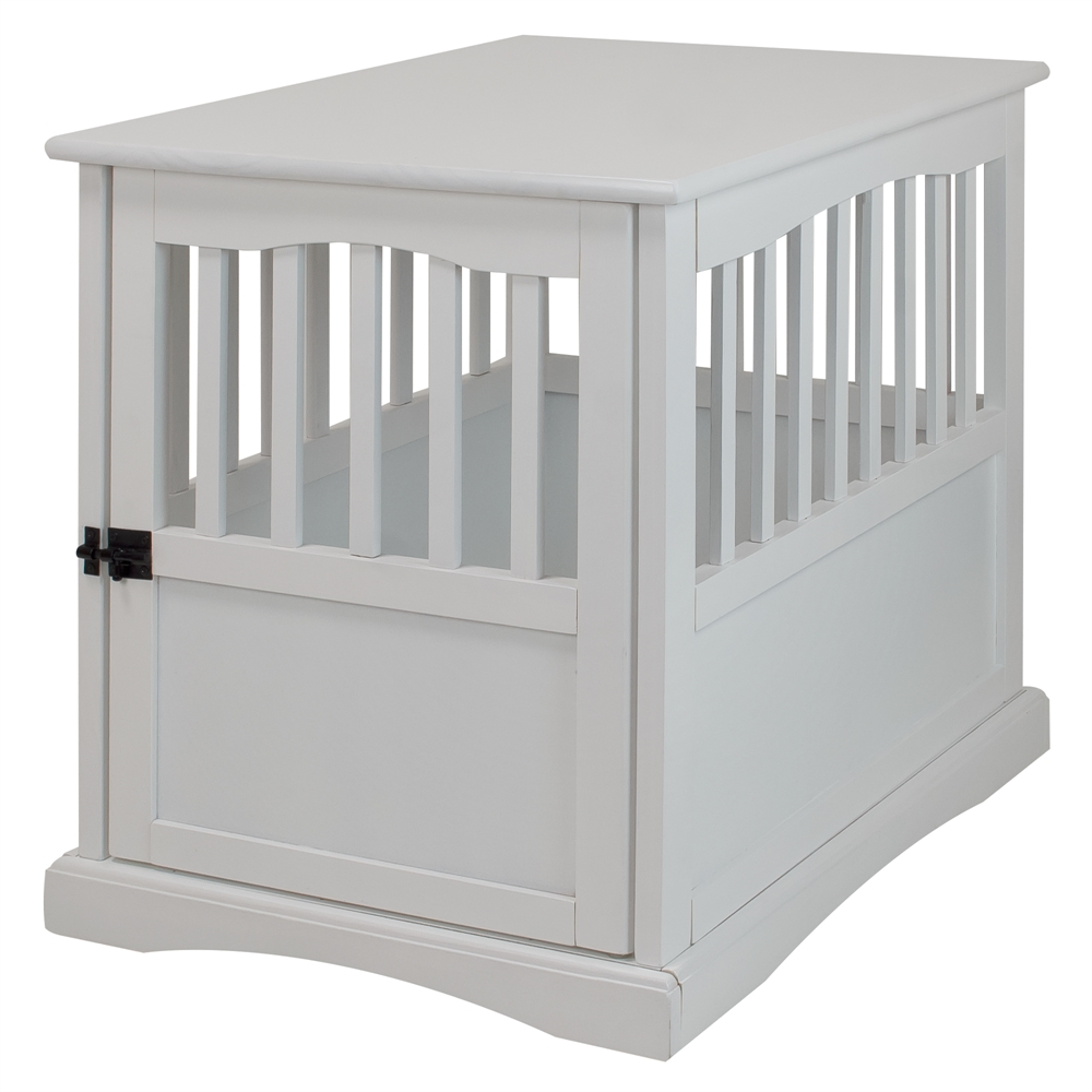 Pet Crate End Table-White | Cozy and Stylish Dog Crate