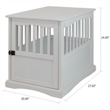 Pet Crate End Table-White | Cozy and Stylish Dog Crate