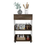 Pillar Kitchen Cart, Four Caster, Three Shelves - WhatYouNeedSales