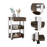 Pillar Kitchen Cart, Four Caster, Three Shelves - WhatYouNeedSales