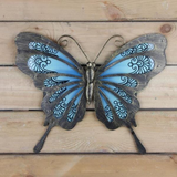 Pink & Blue Vintage Butterfly Metal Wall Art - WhatYouNeedSales