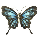 Pink & Blue Vintage Butterfly Metal Wall Art - WhatYouNeedSales