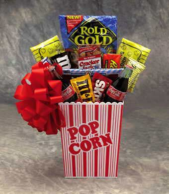 Popcorn Pack Snack Gift Basket- food gift basket - WhatYouNeedSales