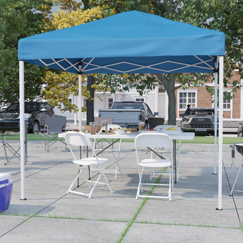 Portable Tailgate/Event Tent Set - 8’x8’ Blue Canopy