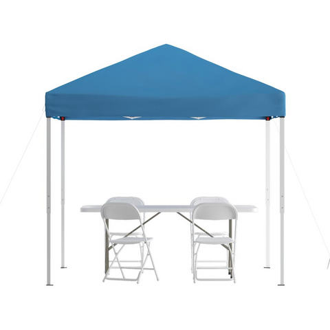 Portable Tailgate/Event Tent Set - 8’x8’ Blue Canopy