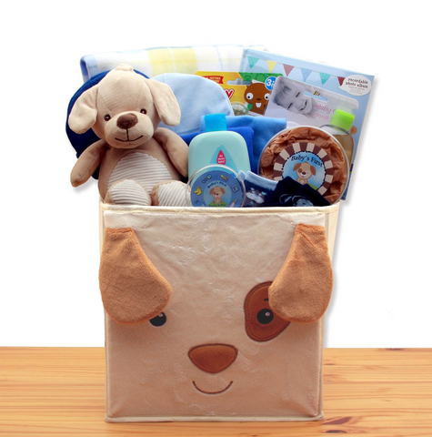 Puppy Tails  New Baby Gift Basket - baby bath set -  baby boy gift basket - new baby gift basket - baby gift baskets - baby shower gifts - WhatYouNeedSales