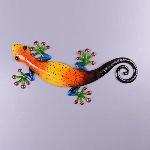 Rainbow Gecko Metal Wall Art - WhatYouNeedSales