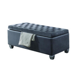 Rebekah Bench w/Storage, Gray Fabric - WhatYouNeedSales