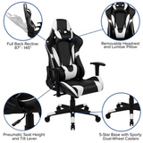 Red Gaming Desk and Black Reclining Gaming Chair Set with Cup Holder and Headphone Hook - WhatYouNeedSales