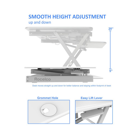 Rocelco 46’ Large Height Adjustable Standing Desk