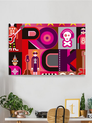 Rock Musical Collage Wrapped Canvas -Image by Shutterstock - WhatYouNeedSales