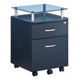 Rolling File Cabinet With Glass Top. Color: Graphite - WhatYouNeedSales