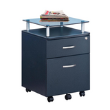 Rolling File Cabinet With Glass Top. Color: Graphite - WhatYouNeedSales