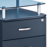 Rolling File Cabinet With Glass Top. Color: Graphite - WhatYouNeedSales