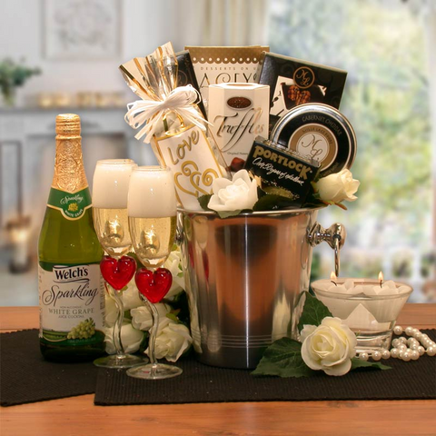 Romantic Evening For Two Gift Basket - Wedding Gift Basket - honeymoon gift set - WhatYouNeedSales