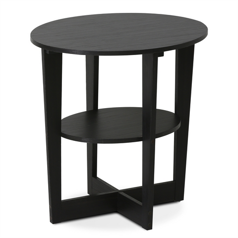 Round End Table Walnut - Modern Style Sturdy Construction