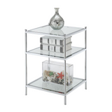 Royal Crest End Table - Contemporary Chrome Frame with 3