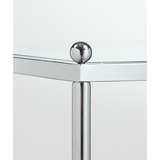 Royal Crest End Table - Contemporary Chrome Frame with 3