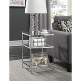 Royal Crest End Table - Contemporary Chrome Frame with 3