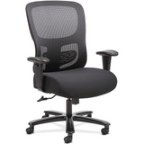 Sadie Sadie Big and Tall Task Chair - Black Fabric, Plush Seat - Black Mesh Back - 5-star Base - Black - 1 Each - WhatYouNeedSales