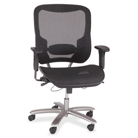 Safco Big & Tall All-Mesh Task Chair - High Back - Black - Armrest - 1 Each - WhatYouNeedSales