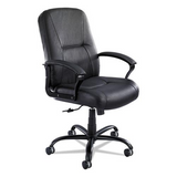 Serenity Big/Tall High Back Leather Chair, Supports Up to 500 lb, 19.5" to 22.5" Seat Height, Black - WhatYouNeedSales