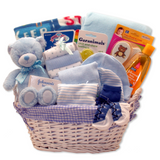 Simply Baby Necessities Basket - Blue - baby bath set -  baby boy gift basket - new baby gift basket - baby gift baskets - baby shower gifts - WhatYouNeedSales